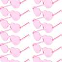GCQJOQ 12 Pairs Heart Sunglasses for Women, Pink Heart Glasses for Party Favor, Pink