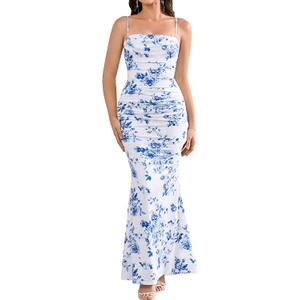 EYNMIN Women's Corset Maxi Long Formal Wedding Guest Cocktail Dresses | Bodycon, Ruched, Spaghetti Strap, Mermaid, Elegant Dress 2026, Prom, Gowns Evening, Bridesmaid, Engagement, Dinner, Party (White, XS)
