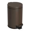 Cesun 1.2 Gallons Small Brown Trash Can, Bathroom Garbage Can with Lid and Foot Pedal, Mini Round Wastebasket for Bathroom, Bedroom, Office, 4.5 Liters / 1.2 Gallons, Brown