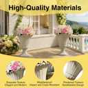 NicBex 24" Tall Urn Planters for Outdoor Plants Set of 2 - Beige Petal, 23.62"H x 15.75"W x 19.69"D