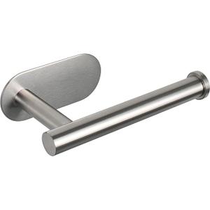 NearMoon Toilet Paper Holder Self Adhesive, Premium Thicken SUS304 Stainless Steel Rustproof Adhesive Toilet Roll Holder no Drilling for Bathroom, Kitchen, Washroom (1 Pack, Brushed Nickel)