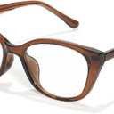 LVIOE Cat Eye Blue Light Blocking Glasses for Women, TR90 Frame Anti Blue Fashion Fake Clear Glasses