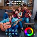 Karaoke Machine, Portable Bluetooth Karaoke Speaker with 2 Wireless Microphones, PA System for Adults Kids with LED Lights & Echo Adjustment, Supports TWS/TF/USB/AUX for Home Party (T03-2 MICS)