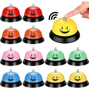 Cindeer 12 Pcs Call Service Bell 3 Inch Diameter Desk Dinner Bell Anti Rust for Metal Dining Ring for Classroom Counter Restaurant Hotel Table Kitchen Bar