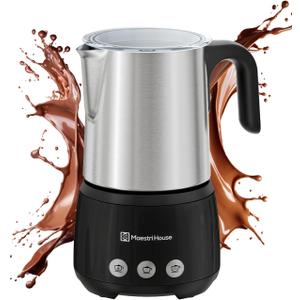 Maestri House Milk Frother, 4in1 Electric Milk Steamer and Frother, 16.9OZ 600W Smart Touch Control Hot and Cold Foam Maker, Memory Function for Latte, Cappuccinos, Warm Milk, Hot Chocolate Milk