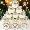 12 Pcs Christmas Candle Jar Gift Bulk Mason Jar Christmas Scented Candle Mini Small Soy Wax Aromatherapy Gifts Xmas Stocking Stuffers for Neighbor Women Friends Christmastide Gifts
