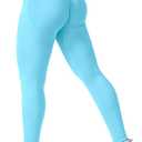 VOYJOY Women Seamless Impact Leggings Scrunch Workout Leggings Medium Waist Tummy Control Butt Lifting Gym Yoga Pants (Large, Light Blue)