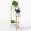 Plant Stand Indoor, 3 Tier Bamboo Plant Stands Corner Plant Stand for Multiple Plants, Tall Plant Shelf Plant Holders for Indoor, Outdoor, Corner, Living Room, Balcony, and Bedroom