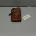 Bluome Small Crossbody Phone Purse for Women PU Leather Crossbody Handbag Wallets Shoulder Travel Bag with Headphone Jack (Brown)