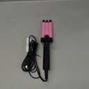 Mini Crimper for Short Hair 1/2 Inch, Small Beach Waves Tool, 3 Barrel Waver With Argan Oil Infused, Easy to Use Curling Iron (Pink)