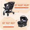 Baby Trend Double Stroller with 2 EZ-Lift Plus Infant Car Seats, Sit N' Stand, Stormy - Portable and Lightweight Stroller Duo and Car Seat Travel System Tandem