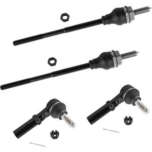 4Pcs Suspension Kit Front Outer Inner Tie Rods End Links Fit For Chevrolet Express 2500 3500 2003-2019, For GMC Savana 2500 3500 2003-2019 Replace# ES3609 ES80277