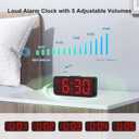 Peakeep Small Battery Powered Digital Alarm Clocks for Bedrooms Bedside, Cordless Tiny Travel Portable Desk Clock, Large Numbers Auto Dimmable, LED Display 4 Dimmers, 5 Alarm Volumes