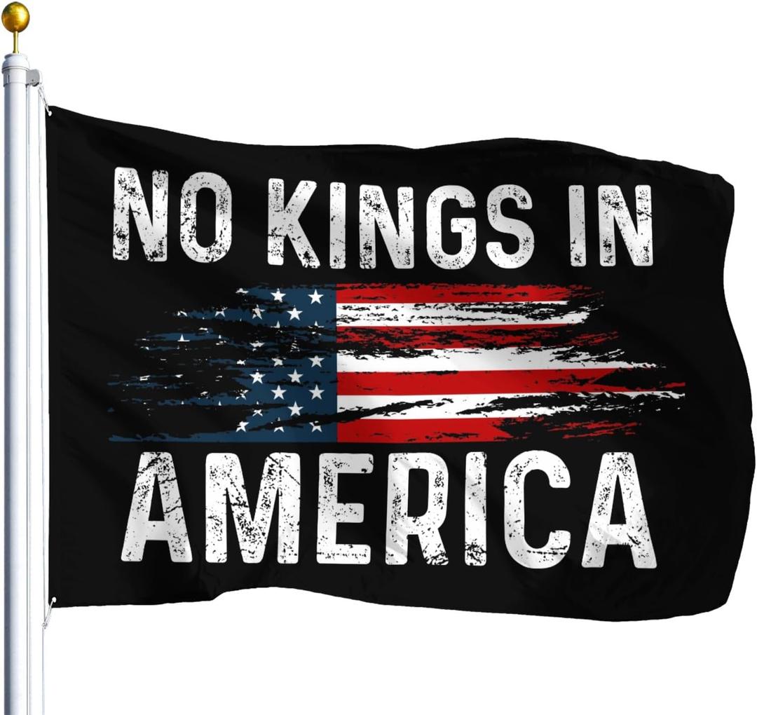 No Kings In America Flags 3x5 Outdoor Novelty Tapestry Wall Decor For ClassRoom 3x5 Ft, Birthday Gifts For Men