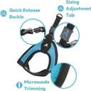 Gooby - Escape Free Easy Fit Harness, Small Dog Step-in Harness for Dogs that Like to Escape Their Harness, Turquoise, Small