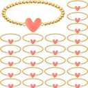 Landical 24 Pack Thanksgiving Friendsgiving Fall Pumpkins Bracelets Gifts Bulk Fall Party Favors Pumpkins Charms Gift for Women Ideas Party Favors Supplies (Pink)