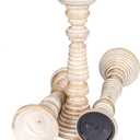 The Wooden Town Set  Wooden Pillar Candle Holders – 16", 14"" Tall Farmhouse White Wash Candle Holder Stand for Table, Mantel & Home Décor
