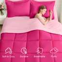 FUANNA Queen Comforter Set 7 Pieces, Reversible Bed Set, Soft Bed in a Bag