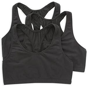 Hanes Women's Racerback Cotton T-Back Bralette (3 Pack) 2XL Black