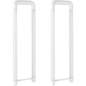 U Shaped Led Tube Lights, T8 T12, 18W 2400LM, 3500K Warm White, Dual-Ended Powered, Remove Ballast, Replacement U Shaped Fluorescent Bulbs (2)