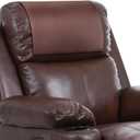 Recliner Headrest Protector, Non-Slip Faux Leather Headrest Cover | Waterproof & Washable | for Recliner Chair, Sofa, Office & Theater Seats 17x27 in (Tan Leather)