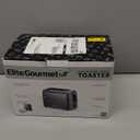 Elite Gourmet ECT1027G Cool-Touch 2 Slice Toaster, 6 Toast Settings & Cancel Function, Extra Wide 1.25” Slots Easily Fits Breads, English Muffins, Bagels & Waffles, Gunmetal Gray