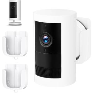 No Drill Wall Mount for Ring Outdoor Cam Plus, Easy Installation with Strong Adhesive Tape or Screws, Indoor Camera Mount for Ring Camera, 2Pack, White