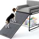 Pet Stairs Ramp with Seat,Dog Window Perch with Storage | Bunk Bed Chair with Sofa Cushion, For Bed Couch Office, Folding
