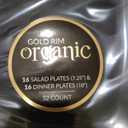 Organic Square Plates Black Gold Rim Combo 7.25" + 10" Case of 128 (4 packs x 32)