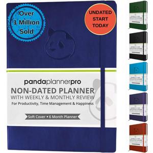 Panda Planner Pro A4 Daily Planner 2026  6 Month Undated Planner with Hourly Schedule, Large 8.5x11 Layout, To Do List, Daily Journal, Goal Planner, Habit Tracker & Gratitude Organizer for Home/Office  Purple
