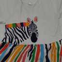 RETSUGO Little Girls A-Line Dress Cute Unicorn Rainbow Pattern Short Sleeve Casual Toddler Girl Dresses for Party 1-8 Years, Size 4T