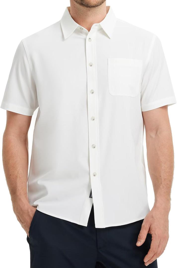 M MAELREG Mens Hawaiian Shirts Short Sleeve Button Down Tropical Beach Floral Solid Print Summer Vacation Mens Casual Shirts (M)