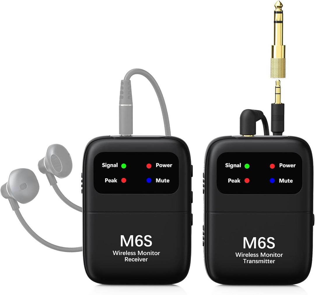 Keten Wireless in Ear Monitor System, 2.4G Automatic Pairing IEM System for Musicians with Transmitter & Beltpack Receiver, Lightweight and Portable for Live Performance, Band, Studio
