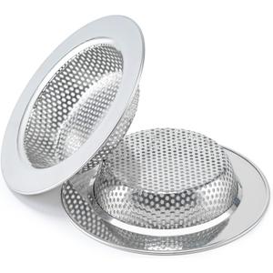 Honmein 2 Pcs Sink Strainer for Most Kitchen Sink Drain Basket, Upgraded Double-Layer Safe Design Kitchen Sink Strainer (Outer Diameter 4.5 Inch)