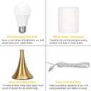 Gold Bedside Lamp Touch Control Table Lamp for Bedroom, 3-Way Dimmable Nightstand Lamp with White Shade, Modern Table Lamp for Living Room, Minimalist Desk Lamp for Dorm, Home, Office, Bulb Included