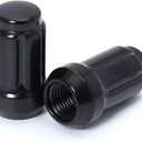 M12x1.25 Black 6 Spline Lug Nuts - Anti-Theft, 1.38" Long, Set of 20 - Acorn Aftermarket Wheel Lug Nuts