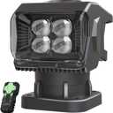 BORDAN Remote Control LED Spotlight for Trucks, 50W Outdoor Searchlight, 360Rotating Automatic Search Lights for Offroad Hunting Pickup Camping Boat, Go Outdoor Spot Lights 12V/24V, 5 Strong Magnets