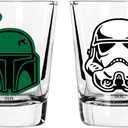 Star Wars Glass Set - 2 oz. Capacity - Set of 4 Glasses - Darth Vader, Yoda, Boba Fett, Stormtrooper