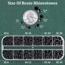 Resin Black Rhinestones for Bedazzling with B7000 Jewelry Glue, 1 Box Flatback Crystals with 3Pcs 10ml Glue for Crafting, Gems for Nail Art Makeup
