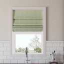 Sun Zero Seraphina Textured Total Blackout Cordless Roman Shade, 27" x 64", Sage Green