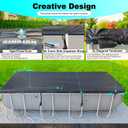 SIHAIAN 5x8Ft Rectangular Pool Cover with Side Storage for Oval and Rectangular Above Ground Pool, One-Piece Solar Oval Pool Cover, Preventing Waterlogging, UV and Weather Resistant WP:10000kPa+