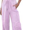 Outfeel Women's Sleeveless Summer Jumpsuit Square Neck Drawstring Waist Long Romper Jumpers 2026 with Pockets, M