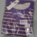 Darong Women Striped Oversized Sweatshirt Long Sleeve Crew Neck Shirt 2024 Fall Pullover Top Trendy Preppy Clothes 9071 Deep Purple Pink, Medium