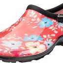 Sloggers Original Waterproof Rain and Garden Shoe for Women– Outdoor Slip-On Garden Clog - Made in The USA with Premium Comfort Insole and Arch Support - Grungy Paw Print Red, Size 7