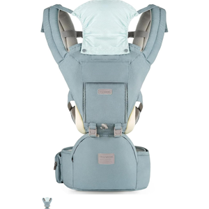 Baby - Carrier, 6-in-1 Baby Carrier with Waist Stool-, FRUITEAM Baby Carrier with Hip Seat for Breastfeeding, One Size Fits All - Adapt to Newborn, Infant & Toddler (Blue)