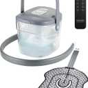 Cold Therapy System, Programable Timer, Wireless Remote, Double Walled Bucket, Post-Surgery Pain Reliever, Ice Therapy Machine for Knee After Surgery (Gray)