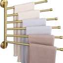 Alise Swing Out Towel Rack,Folding Hand Towel Bar 6 Bars Arm Towel Holder Towel Hanger for Bathroom Wall Mount,Space Saving Towel Rail,GDL8006-G SUS304 Stainless Steel Brushed Gold