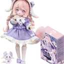 CALEMBOU BJD Blind Box, 1/12 Cute The Lulu Elf Story Series Ball Jointed Blind Box, 8 Inches Dress up Doll with Joints, Collectable Action Figure for Birthday Gifts