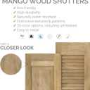 12"W x 59"H Americraft Two Equal Flat Panel Exterior Real Wood Shutters (Per Pair), Natural Twine