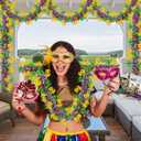 50FT Mardi Gras Tinsel Garland, Purple Green Gold Glitter Tinsel Garland Metallic Twist Foil Hanging Decor for Carnival Party Indoor Outdoor Mardi Gras Decorations (Style 3)